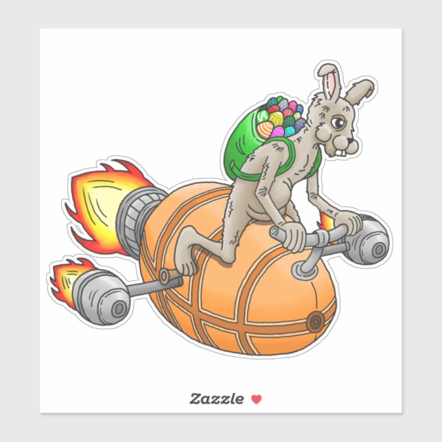 Sticker Lapin Fusée (Feuille)