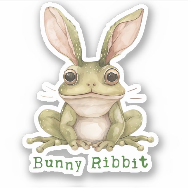 Sticker Lapin Grenouille Lapin Flexible Oreilles Toad Drôl (Devant)