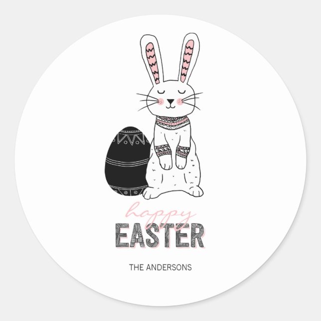 Sticker lapin lapin de Pâques folle (Devant)