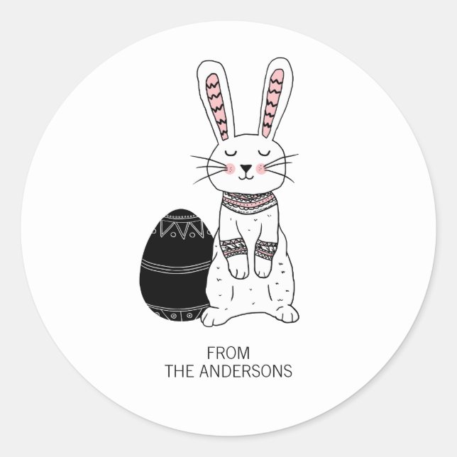 Sticker lapin lapin de Pâques folle (Devant)
