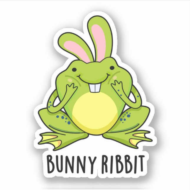 Sticker Lapin Ribbit Funny Lapin Frog Pun (Devant)