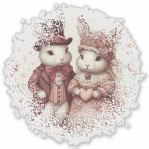 Sticker Lapin Vintage Élégant et Fantaisiste