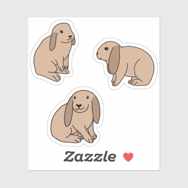 Sticker lapins à oreilles de disquette (Feuille)