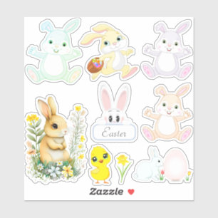 Sticker Lapins de Pâques mignons