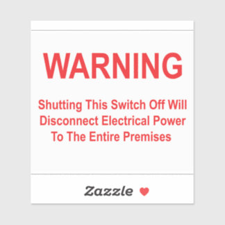 Sticker L'Arrêt De Cet Interrupteur Déconnecte L'Alimentat