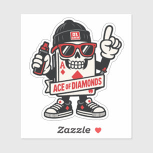 Sticker L'As de la Mascotte de rue Diamonds — Édition à ro