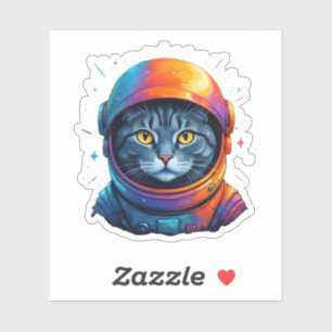 Sticker L'astronaute Cat Space Amusant Amoureux des chats