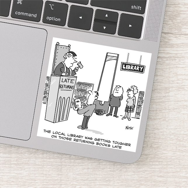 Sticker Late Library Book. Pénalité sévère pour les retour (Détail)