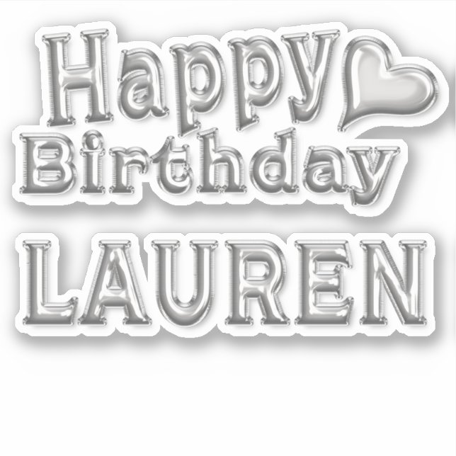 Sticker Lauren Happy Birthday (Devant)