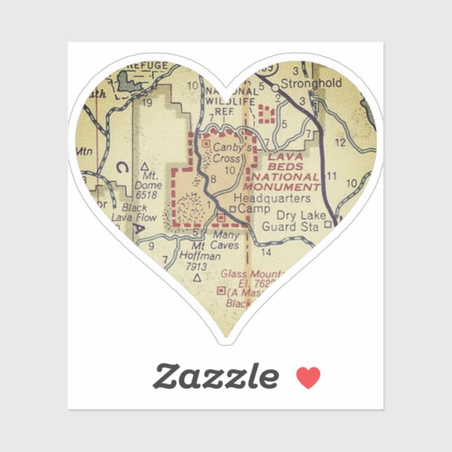 Sticker Lava Beds National Monument Map (Feuille)