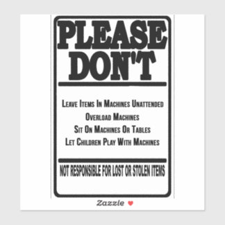 Sticker 'Lave-linge Règles' Laverie Boutique superposition