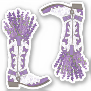 Sticker Lavender Cowboy Boot