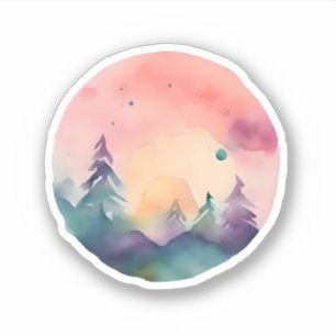 Sticker L'avènement de l'aube : éveil alpin