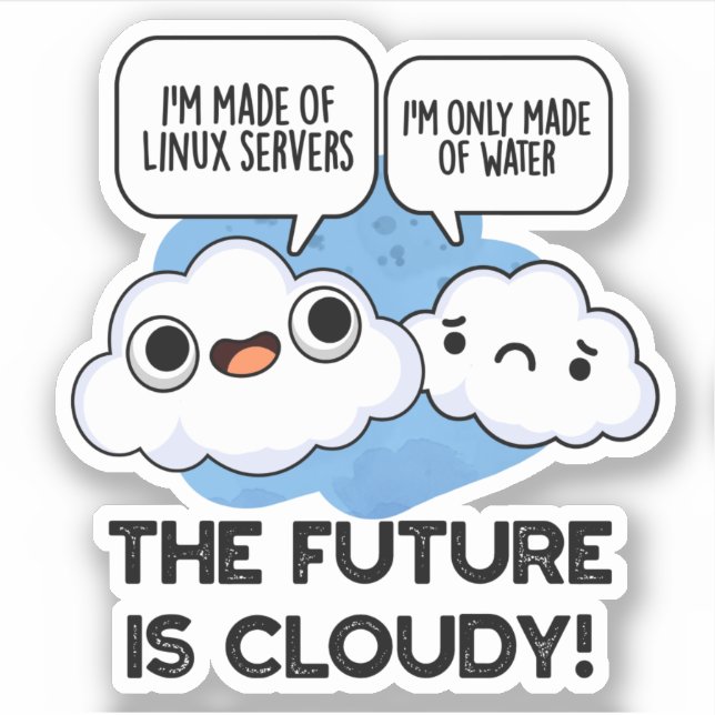 Sticker L'Avenir Est Nuageux Bruyant Météo Ordinateur Pun (Devant)