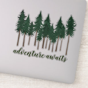 Sticker L'aventure attend la forêt grande de pins