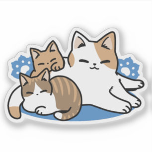 Sticker Laze Furr Days - Cute Lazy Cats Design