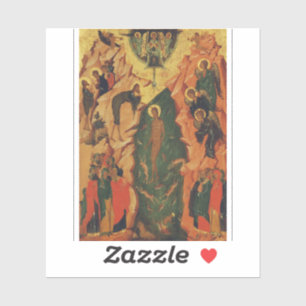 Sticker Le baptême du Christ icône byzantine