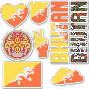 Sticker Le Bhoutan Extraordinaire forme les symboles natio
