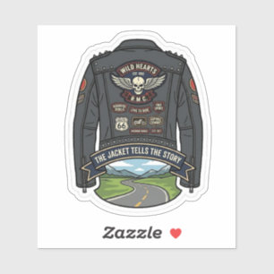 Sticker Le blouson raconte l'histoire biker moto