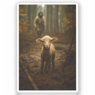 Sticker Le Bon Berger et l'Agneau Perdu – Jésus & Agneau