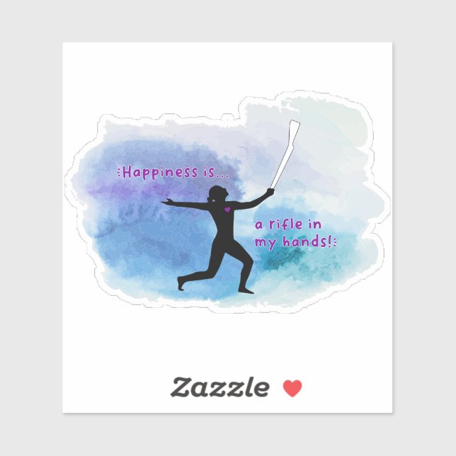 Sticker Le bonheur est... Aquarelle de fusil (Feuille)