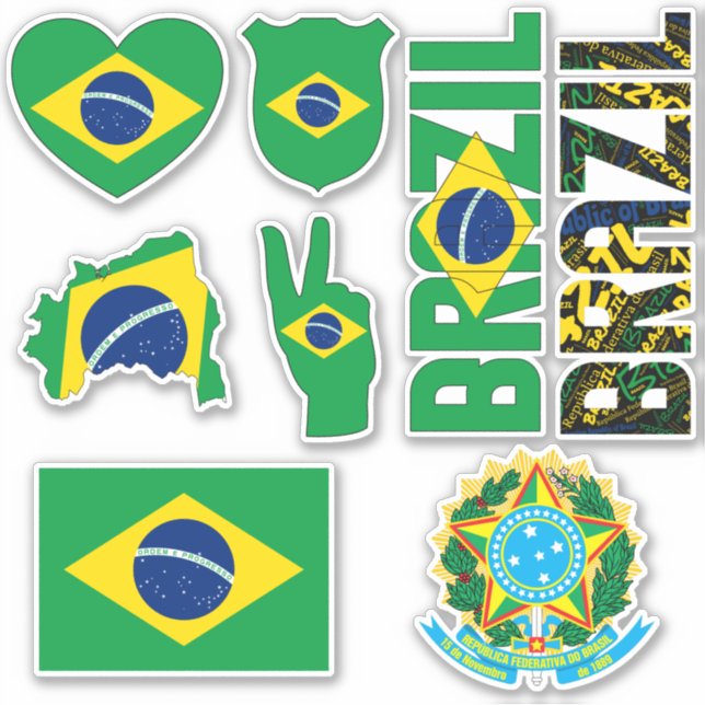 Sticker Le Brésil Extraordinaire forme les symboles nation (Devant)