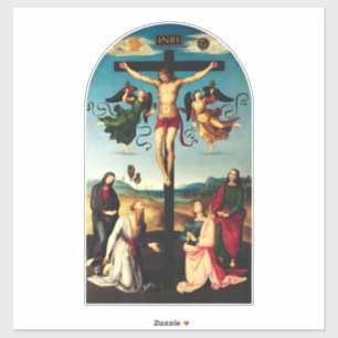 Sticker Le Christ crucifié avec la Vierge Marie