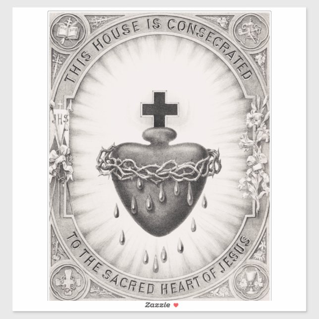 Sticker Le Coeur le plus sacré de Jésus-Christ (Feuille)
