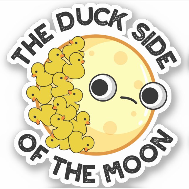 Sticker Le Côté Canard De La Lune Amusante Astronomie Pun (Devant)