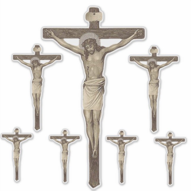 Sticker Le crucifix catholique Jésus sur la croix religieu (Devant)