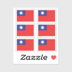 Sticker Le drapeau de Taïwan Collection pack de 6