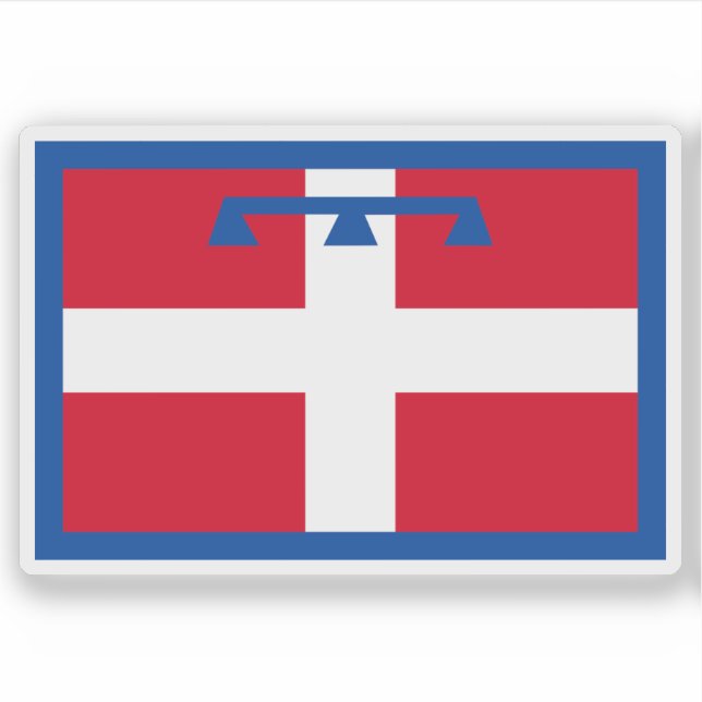 Sticker Le drapeau du Piémont, Italie (Devant)