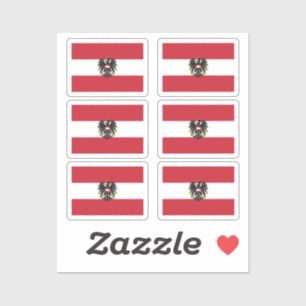 Sticker Le drapeau national de l'Autriche pack de 6