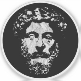 Sticker Le grand stoïcien Marc Aurèle - v3 vintage blanc