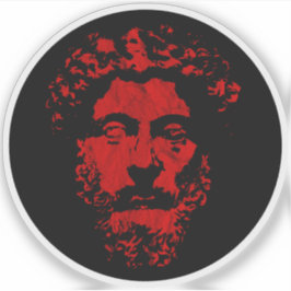Sticker Le grand stoïcien Marc Aurèle - v3 vintage rouge