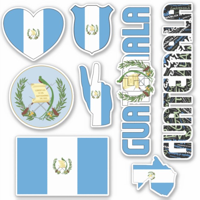 Sticker Le Guatemala Extraordinaire forme les symboles nat (Devant)