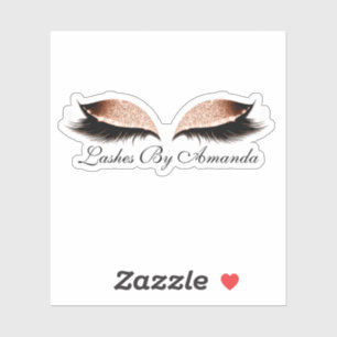 Sticker Le maquilleur rose d'or fouette l'extension