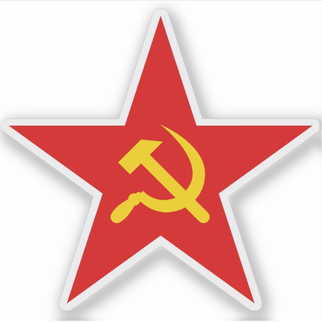 Sticker Le marteau et la faucille - v2 (rouge) (Devant)