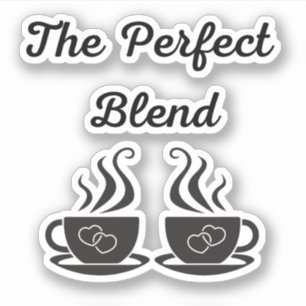 Sticker le mélange parfait, mariage 2 tasses à café