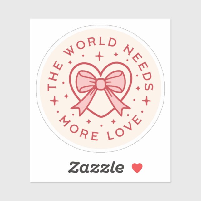 Sticker Le monde a besoin de plus d'amour coquette preppy (Feuille)