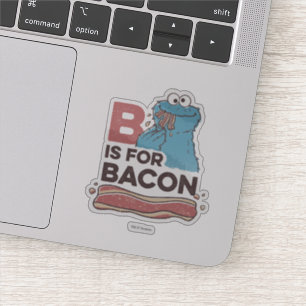 Sticker Le monstre de biscuit   B est pour le lard