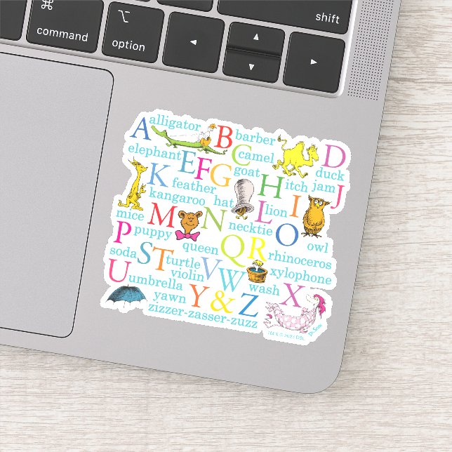 Sticker Le Motif ABC du Dr Seuss avec des mots (Détail)