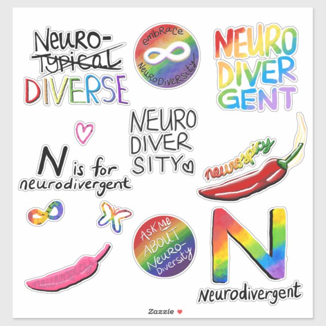 Sticker Le pack de variétés Neurodivers (Feuille)