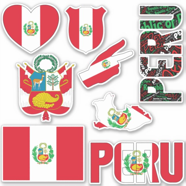 Sticker Le Pérou Extraordinaire forme des symboles nationa (Devant)
