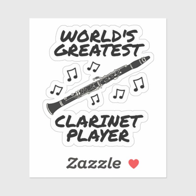Sticker Le plus grand joueur Clarinet du monde Clarinetist (Feuille)