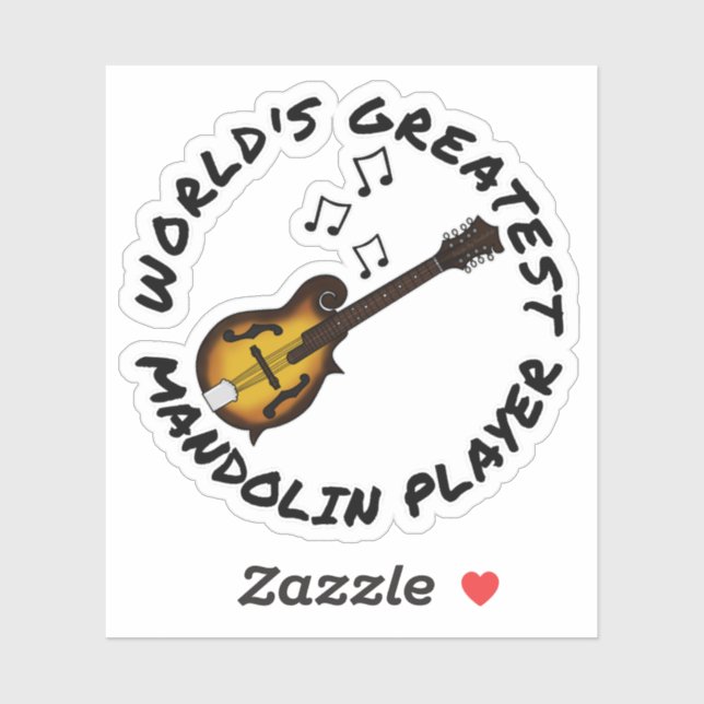 Sticker Le plus grand joueur de mandoline du monde Mandoli (Feuille)