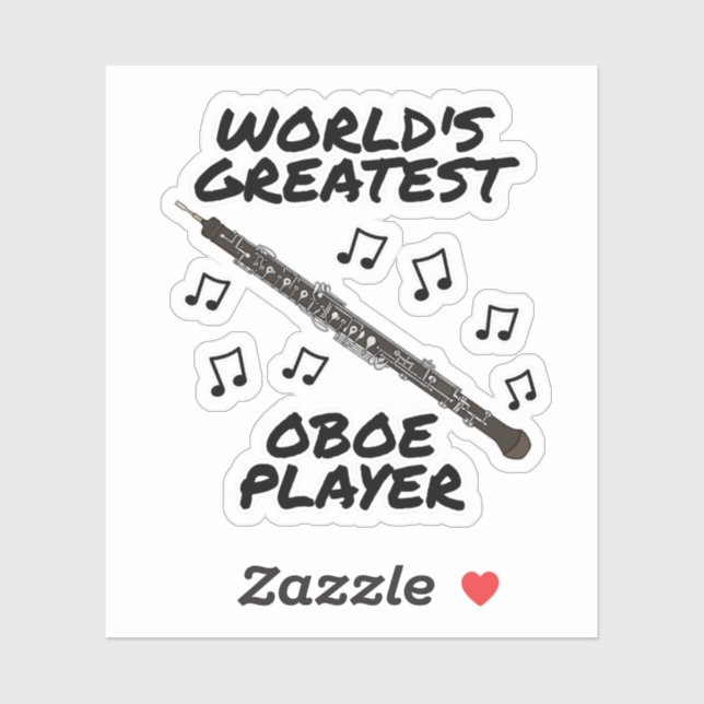 Sticker Le plus grand Oboe Joueur du monde Oboist Funny (Feuille)