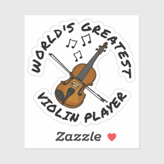 Sticker Le plus grand violon du monde, violoniste drôle (Feuille)