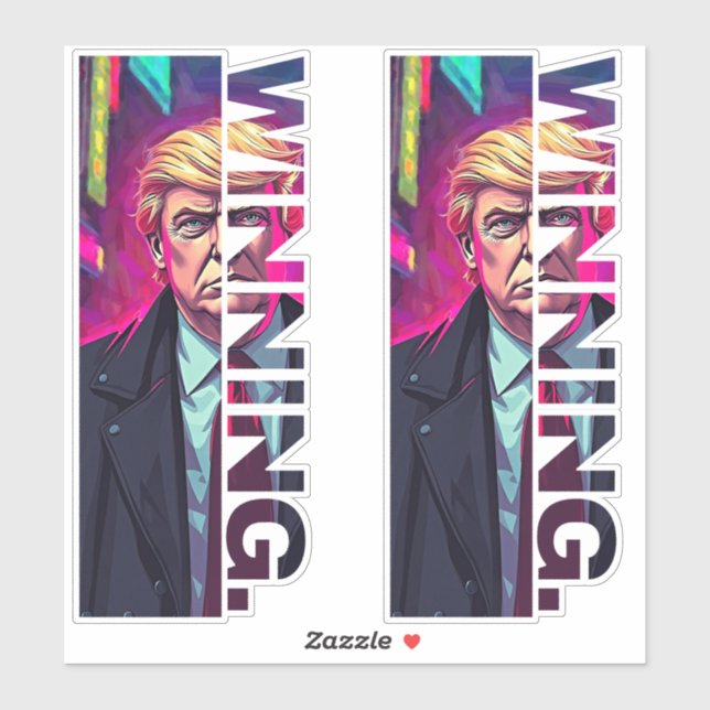 Sticker Le président Trump - GAGNANT (Feuille)