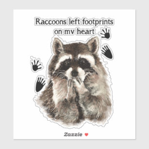 Sticker Le raton laveur d'aquarelle a laissé des